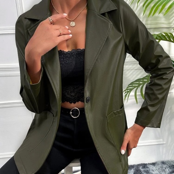 Pleather green blazer - Picture 1 of 1